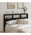 vidaXL Headboard Cabinet with LED Black 180x17x102 cm