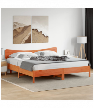 vidaXL Headboard Wax Brown 200 cm Solid Wood Pine