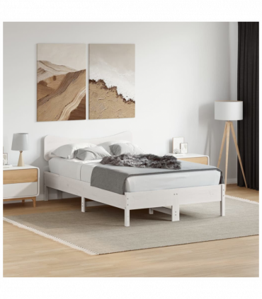 vidaXL Headboard White 135 cm Solid Wood Pine