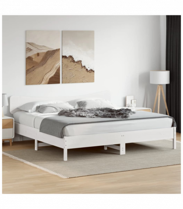 vidaXL Headboard White 200 cm Solid Wood Pine