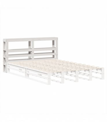 vidaXL Headboard with Shelves White 140 cm Solid Wood Pine