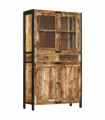 vidaXL Highboard 100x40x175 cm Solid Rough Wood Mango