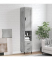 vidaXL Highboard Concrete Grey 34.5x34x180 cm Engineered Wood