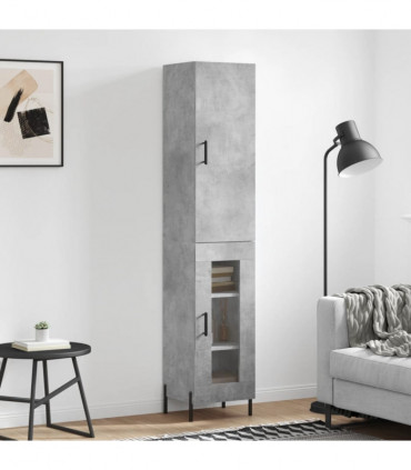 vidaXL Highboard Concrete Grey 34.5x34x180 cm Engineered Wood