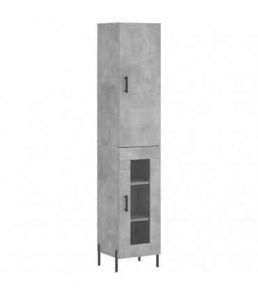 vidaXL Highboard Concrete Grey 34.5x34x180 cm Engineered Wood