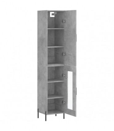 vidaXL Highboard Concrete Grey 34.5x34x180 cm Engineered Wood