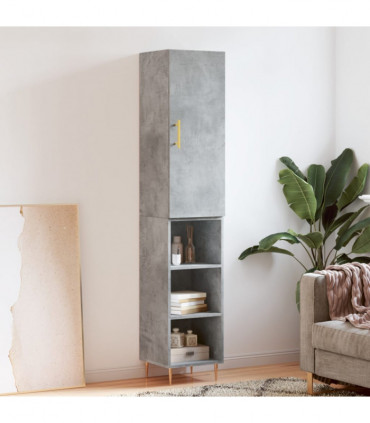 vidaXL Highboard Concrete Grey 34.5x34x180 cm Engineered Wood