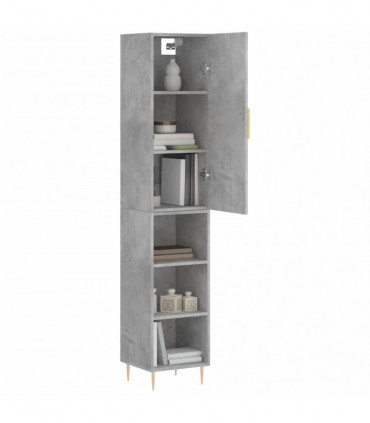 vidaXL Highboard Concrete Grey 34.5x34x180 cm Engineered Wood