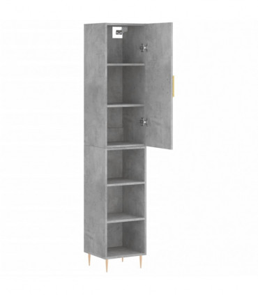 vidaXL Highboard Concrete Grey 34.5x34x180 cm Engineered Wood