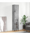 vidaXL Highboard Concrete Grey 34.5x34x180 cm Engineered Wood