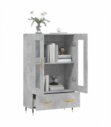 vidaXL Highboard Concrete Grey 69.5x31x115 cm Engineered Wood