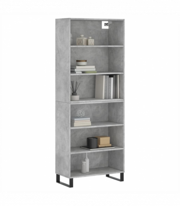 vidaXL Highboard Concrete Grey 69.5x32.5x180 cm Engineered Wood