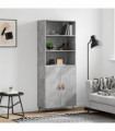 vidaXL Highboard Concrete Grey 69.5x34x180 cm Engineered Wood