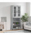vidaXL Highboard Concrete Grey 69.5x34x180 cm Engineered Wood