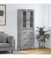 vidaXL Highboard Concrete Grey 69.5x34x180 cm Engineered Wood