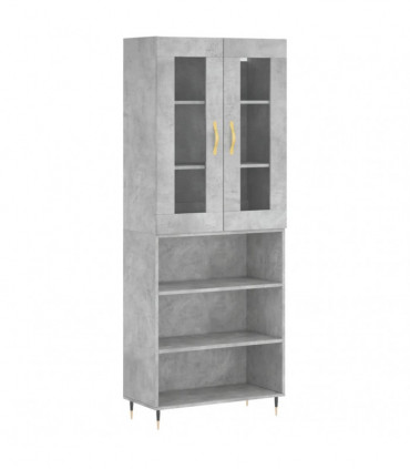 vidaXL Highboard Concrete Grey 69.5x34x180 cm Engineered Wood