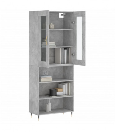 vidaXL Highboard Concrete Grey 69.5x34x180 cm Engineered Wood