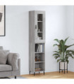 vidaXL Highboard Grey Sonoma 34.5x34x180 cm Engineered Wood
