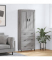 vidaXL Highboard Grey Sonoma 69.5x34x180 cm Engineered Wood