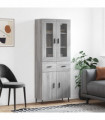 vidaXL Highboard Grey Sonoma 69.5x34x180 cm Engineered Wood
