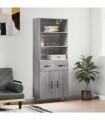 vidaXL Highboard Grey Sonoma 69.5x34x180 cm Engineered Wood