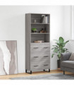 vidaXL Highboard Grey Sonoma 69.5x34x180 cm Engineered Wood