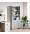 vidaXL Highboard Grey Sonoma 70x35x180 cm Engineered Wood