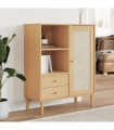 vidaXL Highboard SENJA Rattan Look Brown 90x40x112 cm Solid Wood Pine
