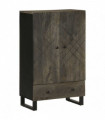 vidaXL Highboard Black 60x33x100 cm Solid Wood Mango
