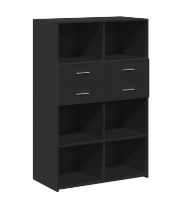 vidaXL Highboard Black 80x42.5x124 cm Engineered Wood