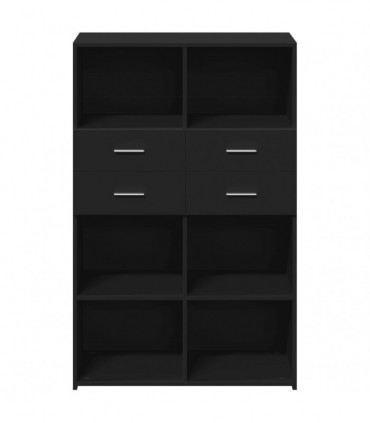 vidaXL Highboard Black 80x42.5x124 cm Engineered Wood
