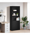 vidaXL Highboard Black Oak 70x35x180 cm Engineered Wood