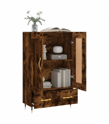 vidaXL Highboard Smoked Oak 69.5x31x115 cm Engineered Wood