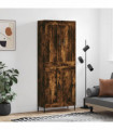 vidaXL Highboard Smoked Oak 69.5x34x180 cm Engineered Wood