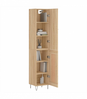 vidaXL Highboard Sonoma Oak 34.5x34x180 cm Engineered Wood