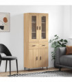 vidaXL Highboard Sonoma Oak 69.5x34x180 cm Engineered Wood