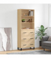 vidaXL Highboard Sonoma Oak 69.5x34x180 cm Engineered Wood