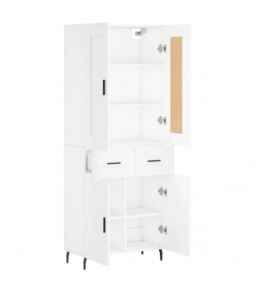 vidaXL Highboard White 69.5x34x180 cm Engineered Wood