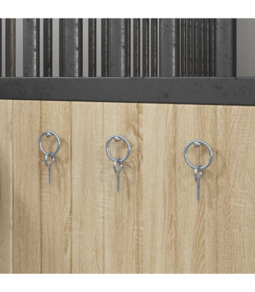 vidaXL Hitching Rings with Eye Screws 3 pcs Silver Steel