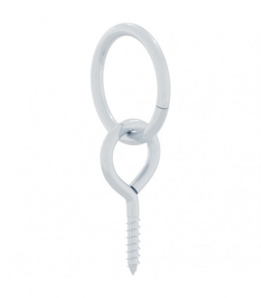 vidaXL Hitching Rings with Eye Screws 3 pcs Silver Steel