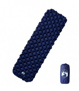 vidaXL Inflating Camping Mattress 1-Person Navy Blue 190x58x6 cm