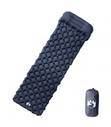 vidaXL Inflating Camping Mattress with Pillow 1-Person Grey