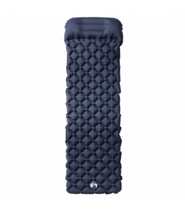 vidaXL Inflating Camping Mattress with Pillow 1-Person Grey