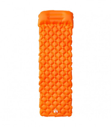 vidaXL Inflating Camping Mattress with Pillow 1-Person Orange