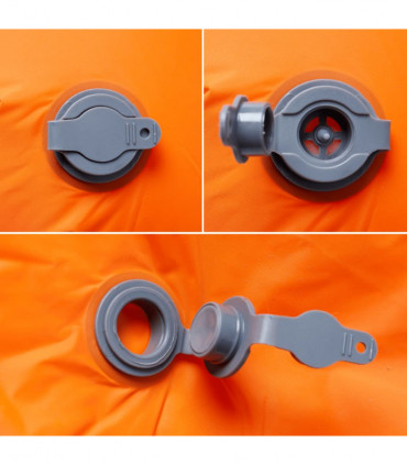 vidaXL Inflating Camping Mattress with Pillow 1-Person Orange