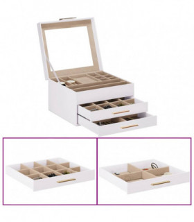 vidaXL Jewellery Box 3-Layer White 23x20.5x14 cm