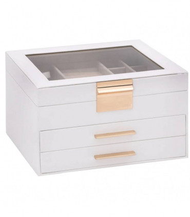 vidaXL Jewellery Box 3-Layer White 23x20.5x14 cm