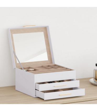 vidaXL Jewellery Box 3-Layer White 23x20.5x14 cm