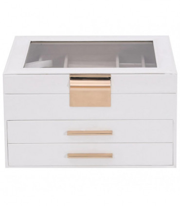 vidaXL Jewellery Box 3-Layer White 23x20.5x14 cm