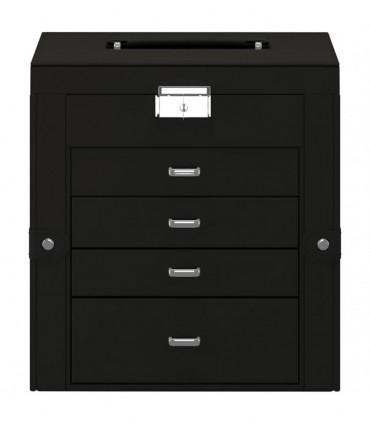 vidaXL Jewellery Box 5-Layer with Mirror Lockable Black